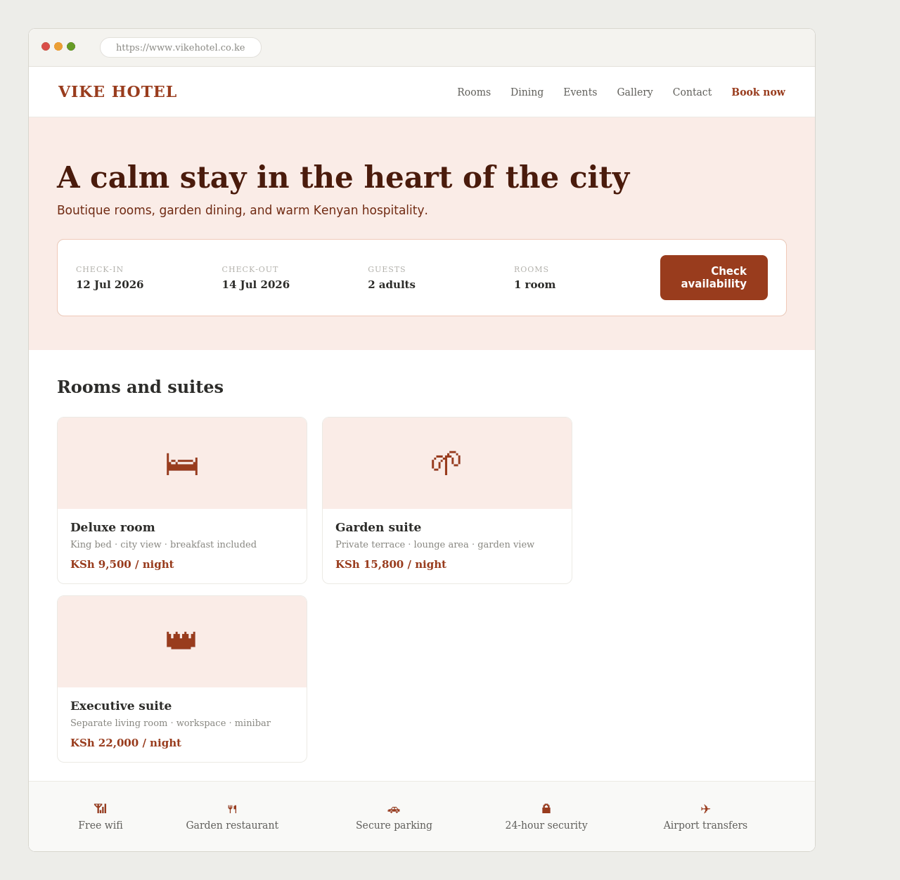Vike Hotel redesigned website